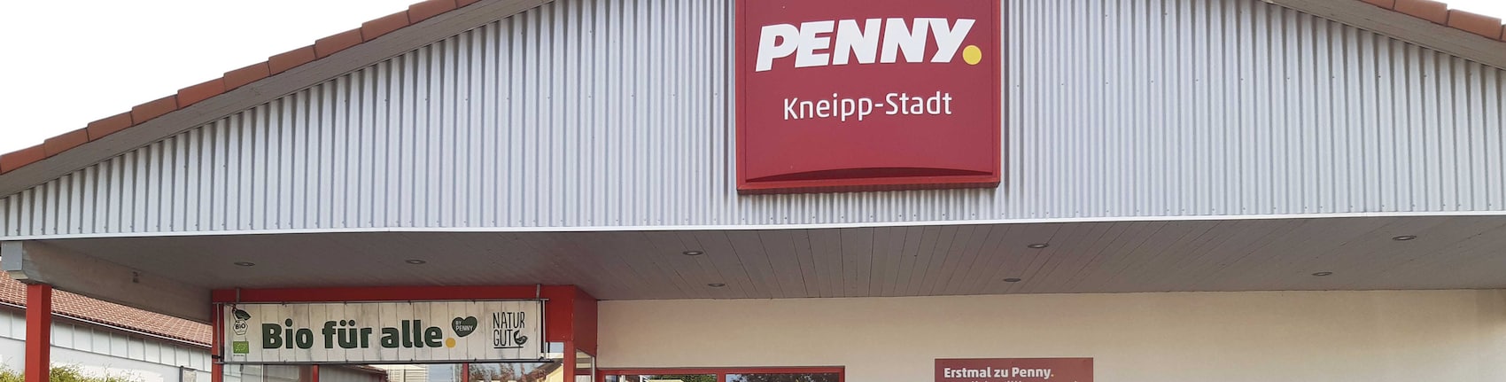 Sie sehen den Eingang vom Penny Markt in Bad Woerishofen, Gottlieb-Daimler-Str. 23