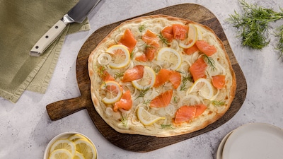Flammkuchen mit Lachs