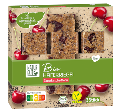 NATURGUT Bio Haferriegel Sauerkirsche-Mohn