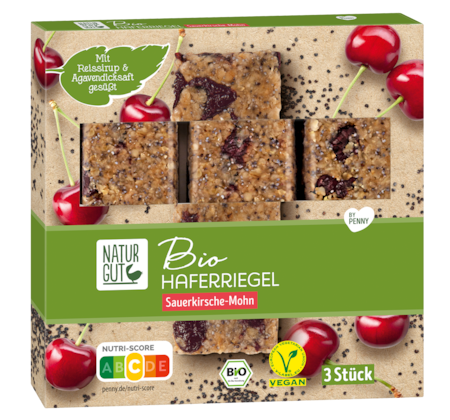 NATURGUT Bio Haferriegel Sauerkirsche-Mohn