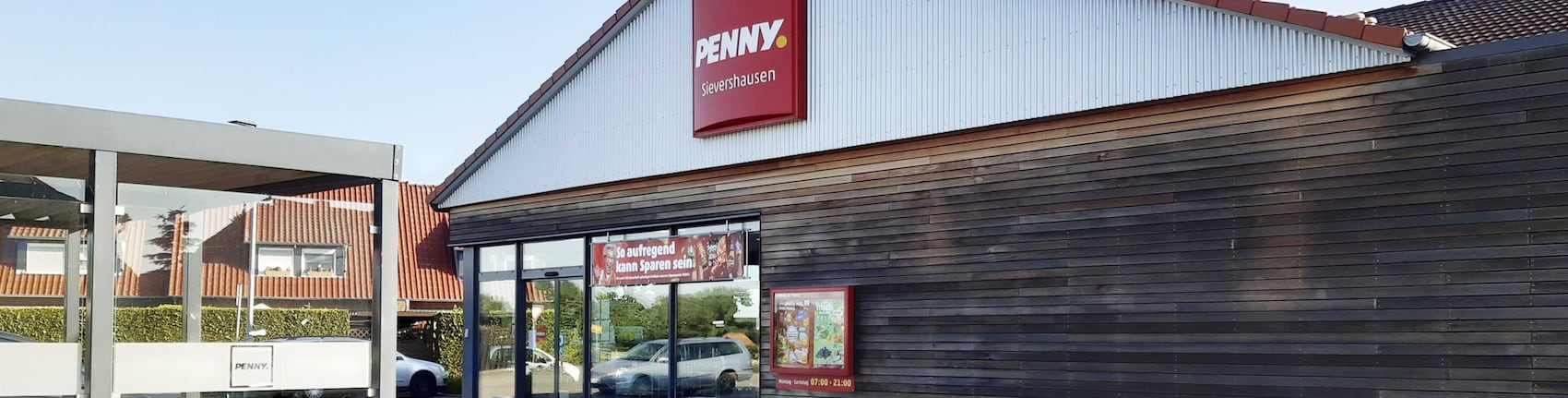 Sie sehen den Eingang vom Penny Markt in Lehrte/Sievershausen, Kurfuerstenstr. 20