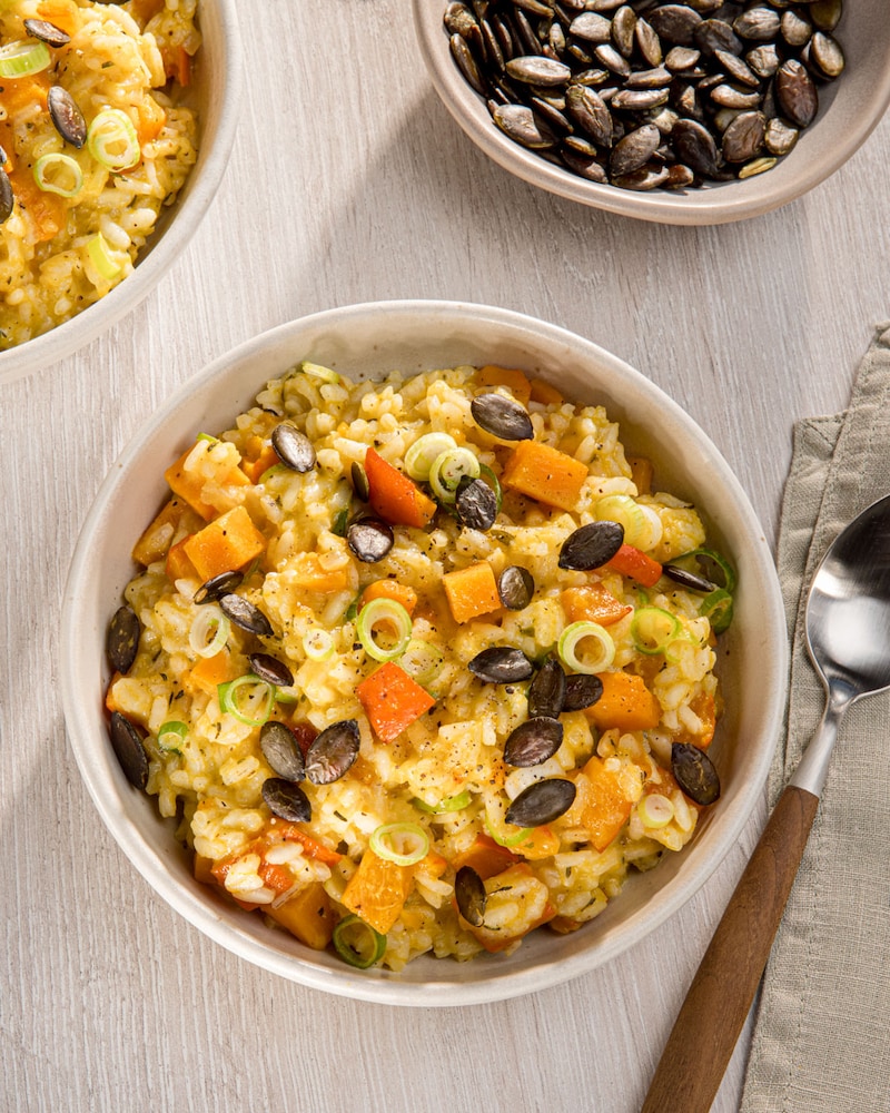 Dieses Bild zeigt das Kürbisrisotto.
