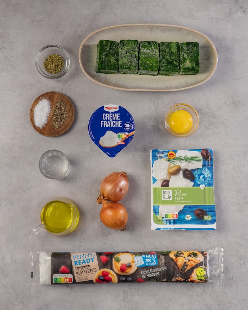 Dieses Bild zeigt die Zutaten für die Schnecken.
