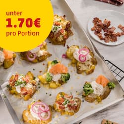 Dieses Bild zeigt die fertigen Smashed Potatoes.