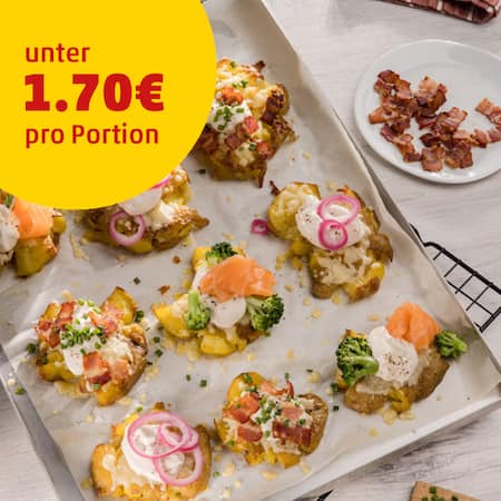 Dieses Bild zeigt die fertigen Smashed Potatoes.