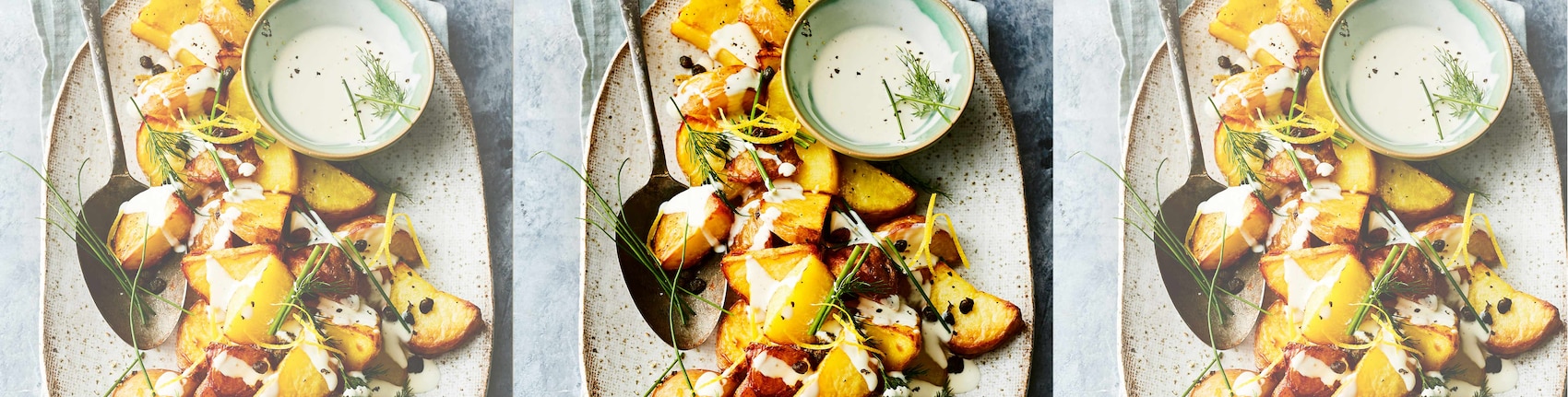 Dieses Bild zeigt den fertigen Kartoffelsalat.