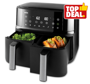 BRAUN Doppelkammer-Heißluftfritteuse TD3030IBK 79.99