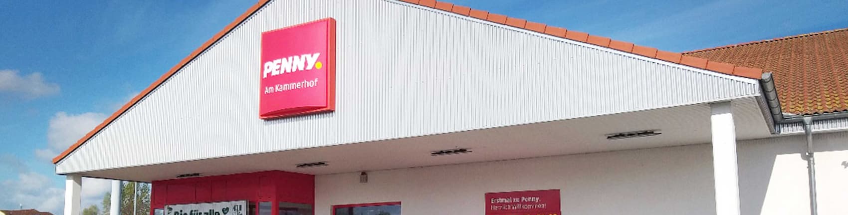 Sie sehen den Eingang vom Penny Markt in Bad Doberan Am Muehlenfliess 5 