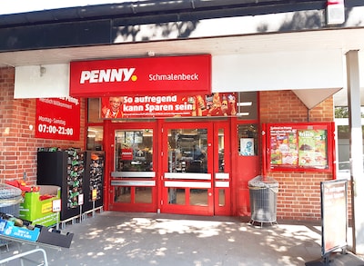 Sie sehen den Eingang vom Penny Markt in Grosshansdorf/Schmalenbeck, Sieker Landstr. 118