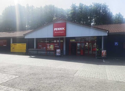 sie sehen den Eingang vom Penny Markt in Meinerzhagen Zum Eickenhahn 2B