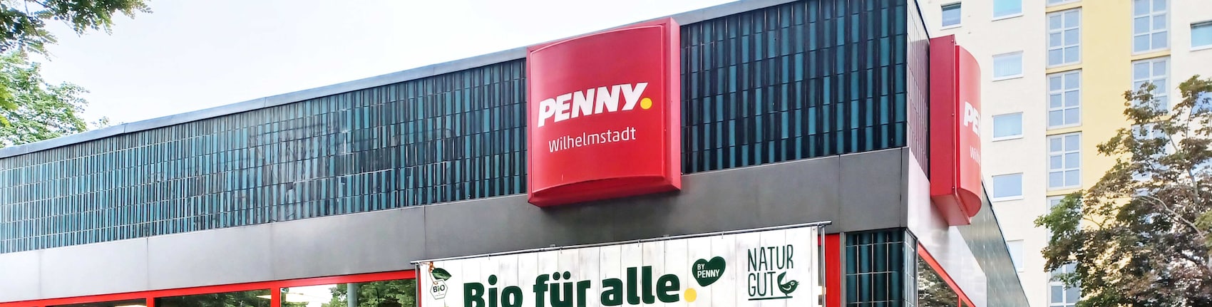 Sie sehen den Eingang vom Penny Markt in Berlin/Spandau Pichelsdorfer Str. 63