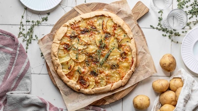 Galette mit Kartoffeln und Zwiebeln